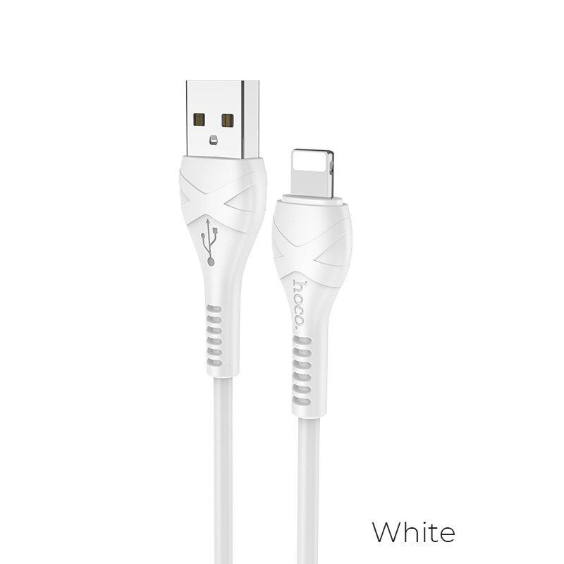 Кабель USB HOCO X37 Cool, USB - Lightning, 2.4А, 1 м, белый, быстрая зарядка