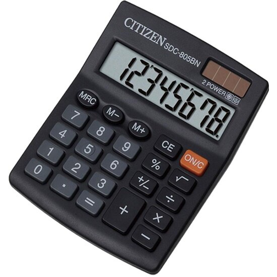 Калькулятор CITIZEN SDC-805BN, 8-разрядный, черный
