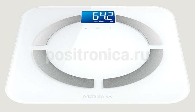Весы напольные электронные Medisana BS 430 Connect белый (40422)