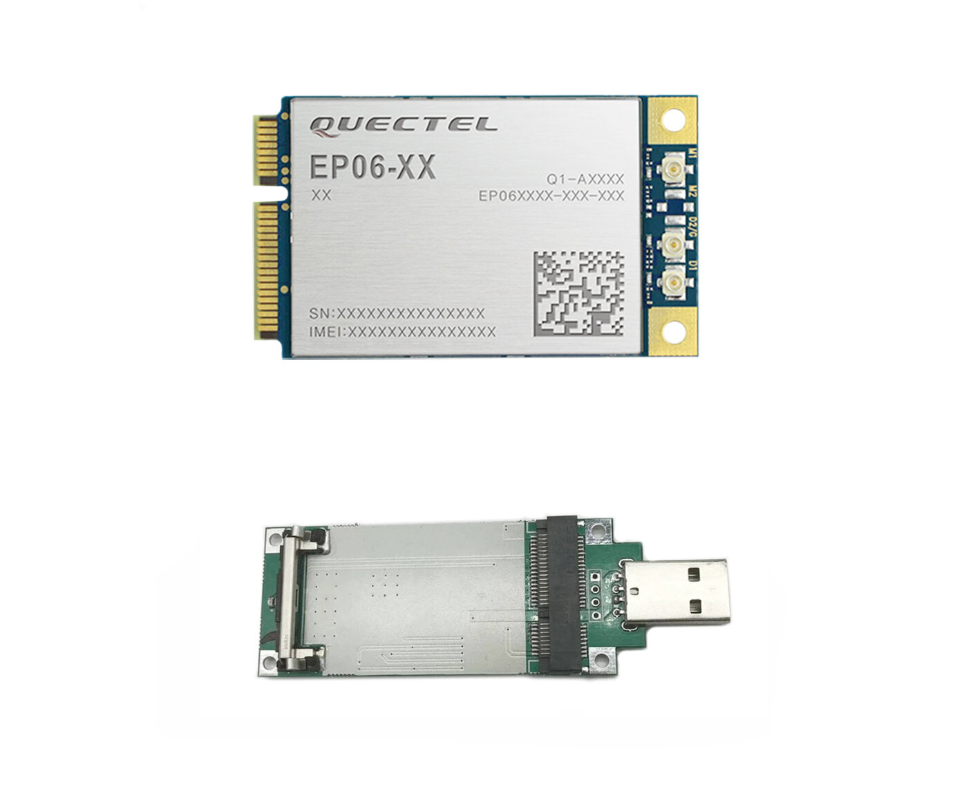 Комплект модем Мini PCI-e Quectel EP06-E cat.6 + Адаптер USB для Mini PCI-e модемов