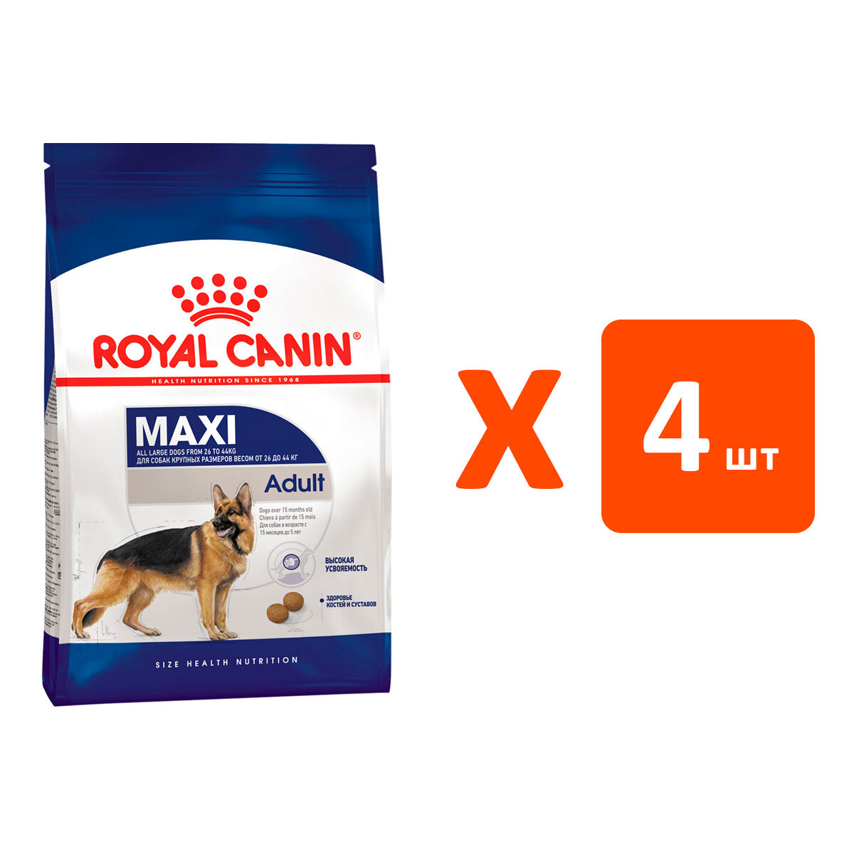 ROYAL CANIN MAXI ADULT для взрослых собак крупных пород (3 кг х 4 шт)