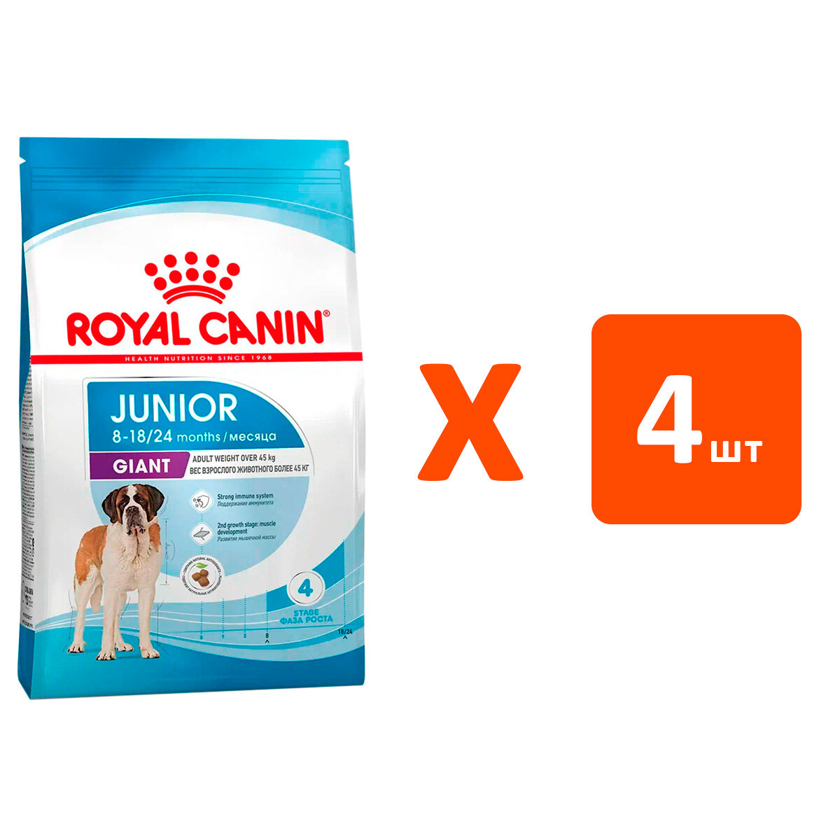 ROYAL CANIN GIANT JUNIOR для щенков крупных пород (3,5 кг х 4 шт)