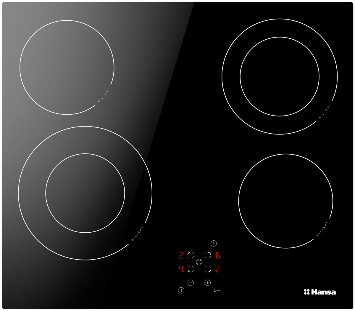 Встраиваемая электрическая варочная поверхность Hansa Hi-Light BHC96506 автоматика закипания функция блокировки управления
