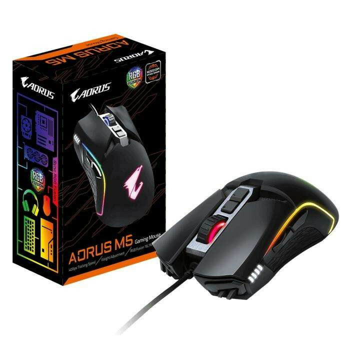AORUS M5/USB MICE/IR/BK AORUS M5 игровая, проводная (USB, 1.8м), 16000dpi, RTL {40}
