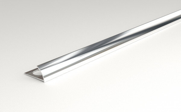 Профиль полукруглый внешний алюминиевый для плитки до 12 мм длина 27м ПО-13 Анод серебро глянец