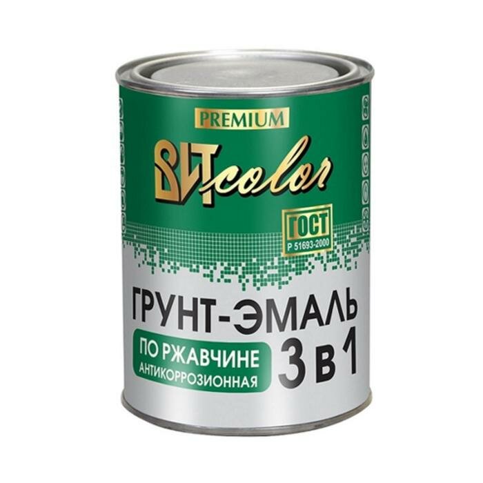 Грунт-эмаль ВИТcolor 3 в 1 по ржавчине синяя 1,8кг - фотография № 1