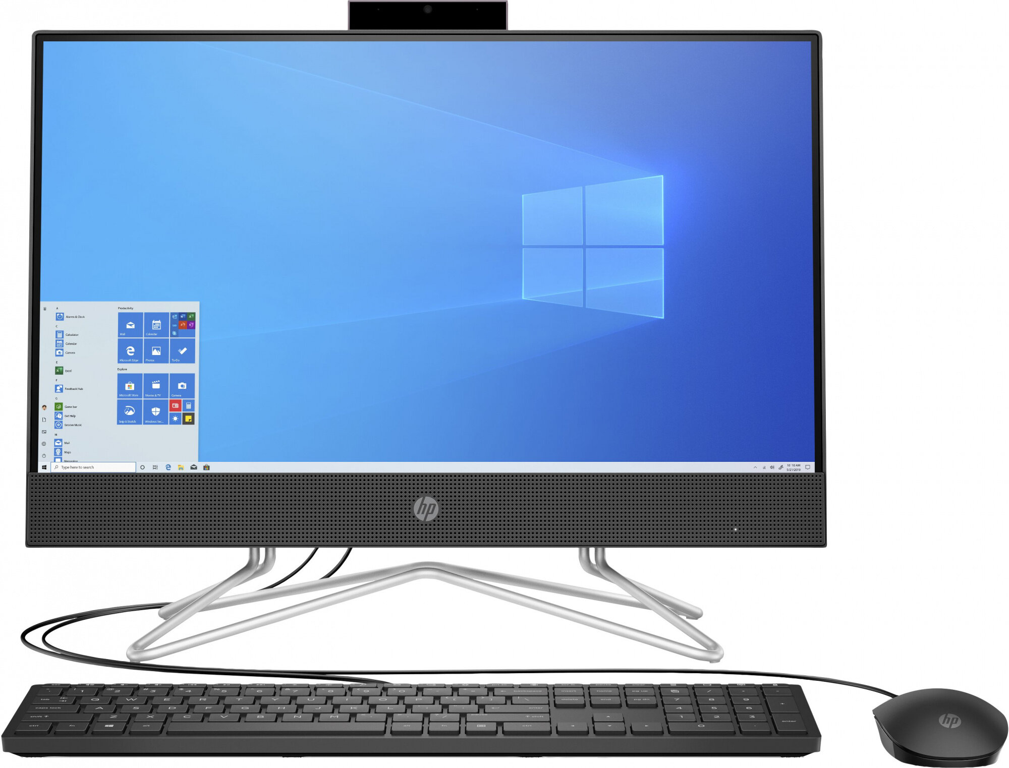 Моноблок HP 22-df1035ur, 21.5", Intel Core i3 1125G4, 8ГБ, 256ГБ SSD, Intel UHD Graphics, Windows 1