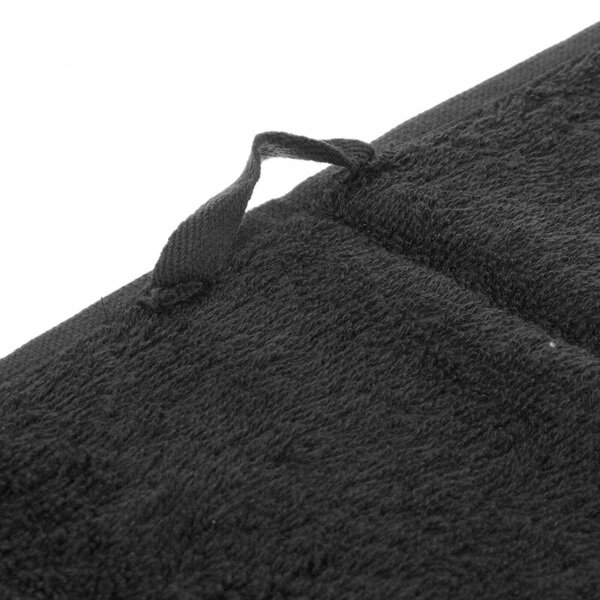 Полотенце махровое 100*150см "LUNA" цвет черный 10650 плотность 360гр/м2 с петелькой-подвесом - фотография № 6
