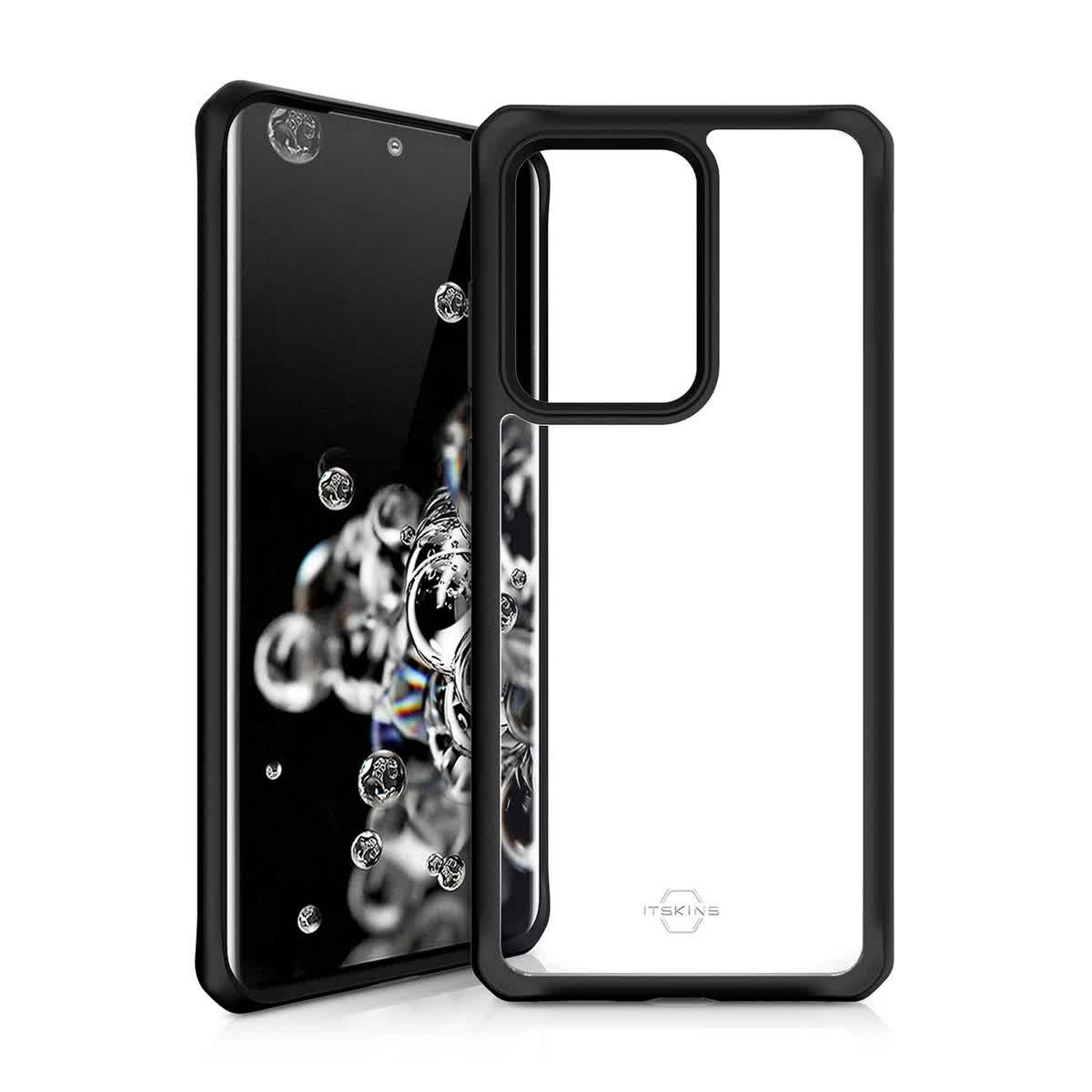 Чехол антибактериальный ITSKINS HYBRID SOLID для Samsung Galaxy S20 Ultra чёрный/прозрачный