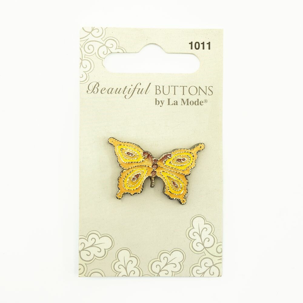 Пуговица BLUMENTHAL LANSING "Beautiful Buttons", Butterfly, желтая