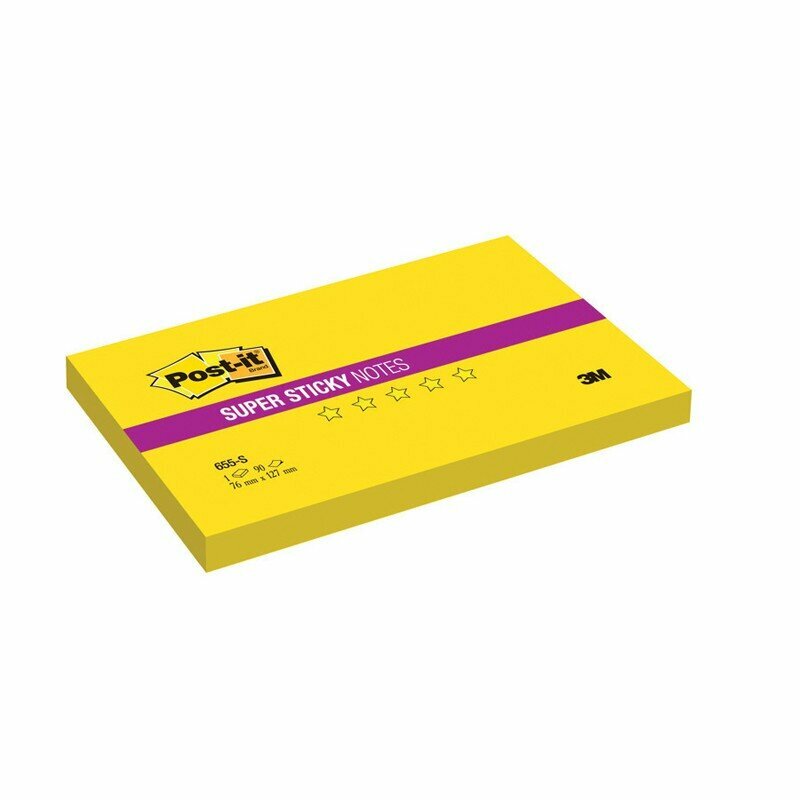 Стикеры Post-it 76x127 мм жёлтые неоновые 90 листов в упаковке, 55818