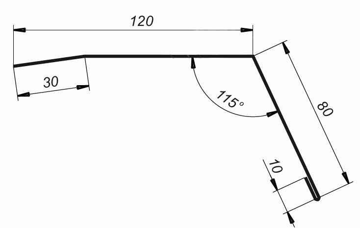 Карнизная планка 120х80 мм, вишневая (RAL 3005) 1,25 м, 5 штук - фотография № 2