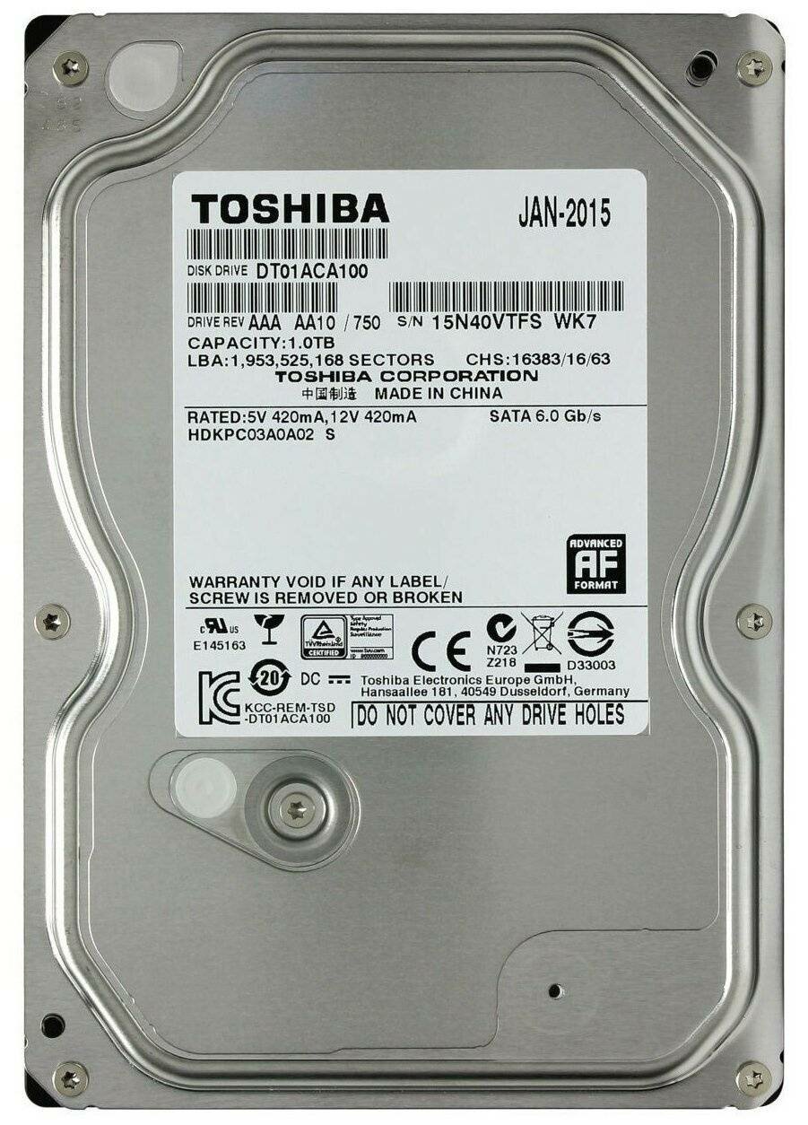 Жесткий диск Toshiba 1Tb DT01ACA100