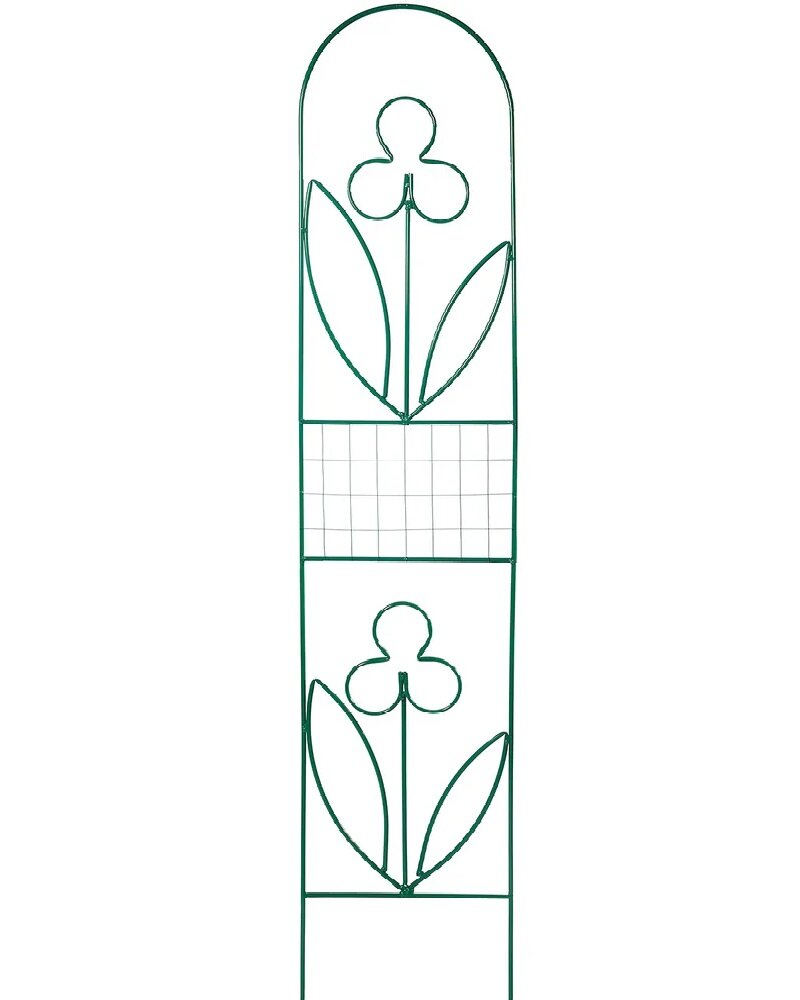 Шпалера садовая металлическая для растений (для сада) Цветок-2 зелёная, разборная, труба d=10мм. - фотография № 1