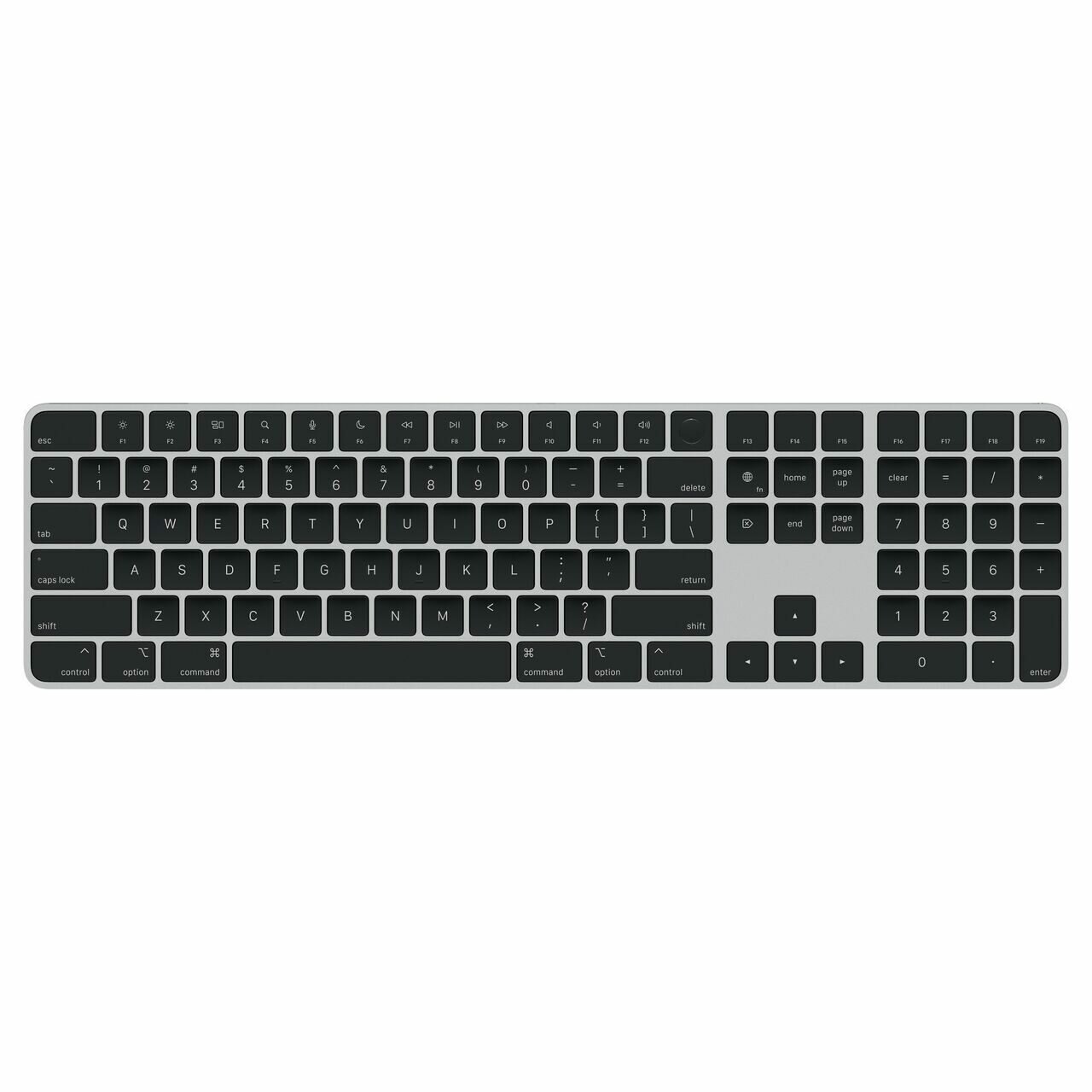 Клавиатура Apple Magic Keyboard с Touch ID и цифровой панелью серый/черный MMMR3 (Русская гравировка)