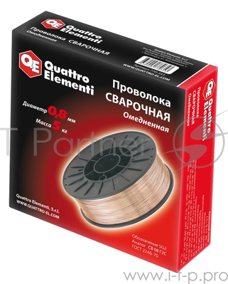 Проволока сварочная Quattro Elementi омедненная 0.8mm 5.0kg 7