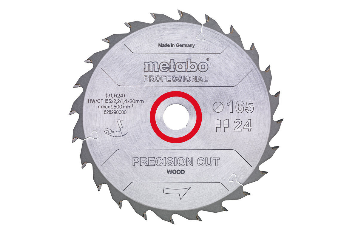 Отрезной диск METABO PRECISION CUT WOOD — PROFESSIONAL, по дереву, 165мм, 1.4мм, 20мм, 1шт [628290000] - фото №1