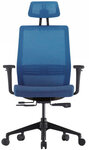 Эргономичное кресло Falto Soul, 2D подлокотники, синий/черный - изображение