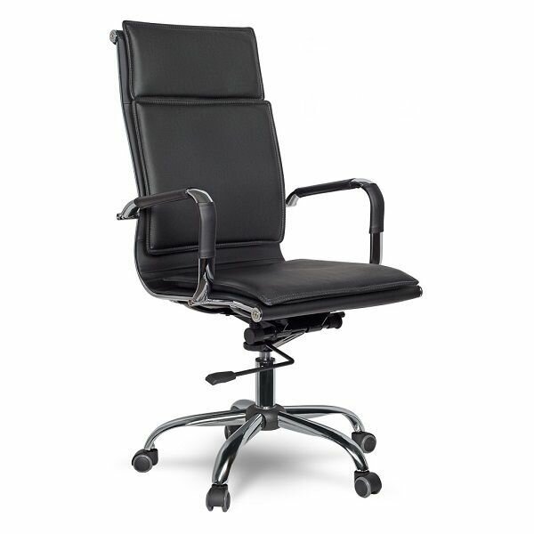 Офисное кресло College CLG-617 LXH-A для руководителя макс. нагрузка 120 кг высокая с изгибом спинка металлический каркас черный