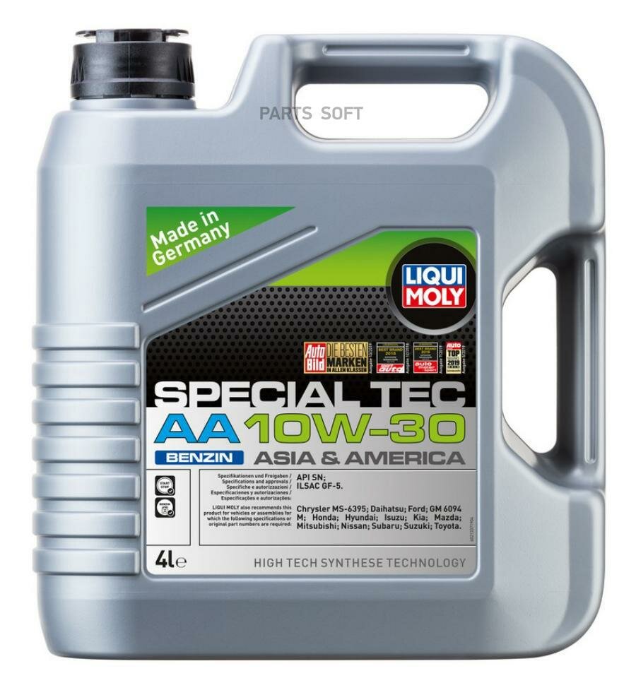 LIQUI MOLY 21337 масло моторное Special Tec AA 10W-30 Benzin (4L)