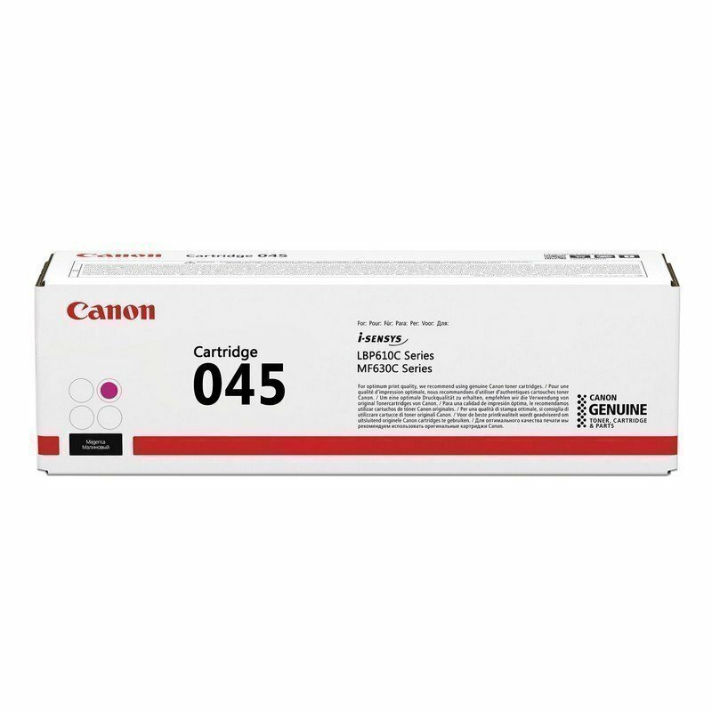 Картридж лазерный CANON (045M) MF635/633/631/LBP 611/613, пурпурный, ресурс 1300 стр, оригинальный, 1240C002