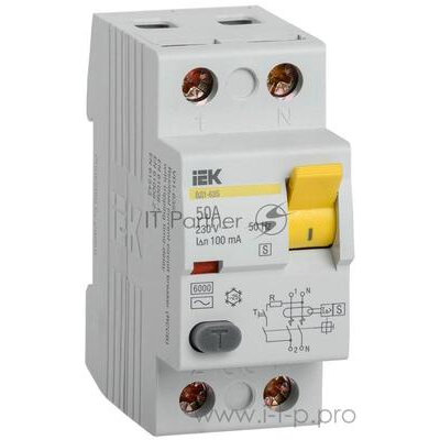 Iek MDV12-2-050-100 УЗО Вд1-63s 2Р 50А 100мА ИЭК .