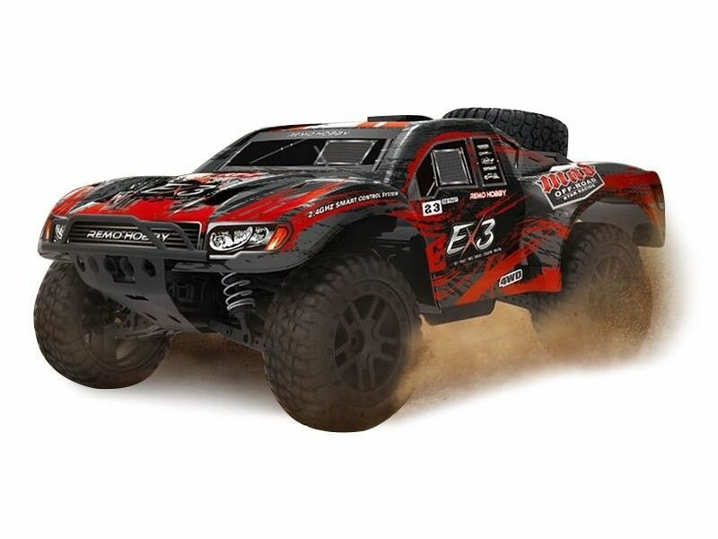 Радиоуправляемый шорт-корс Remo Hobby EX3 (красный) 4WD 2.4G 1/10 RTR