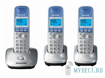 Радиотелефон Panasonic KX-TG2513RUS PRO (3 радиотрубки в комплекте) серебристый