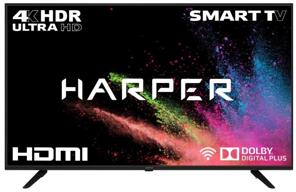50" Телевизор HARPER 50U660TS 2018 LED, черный