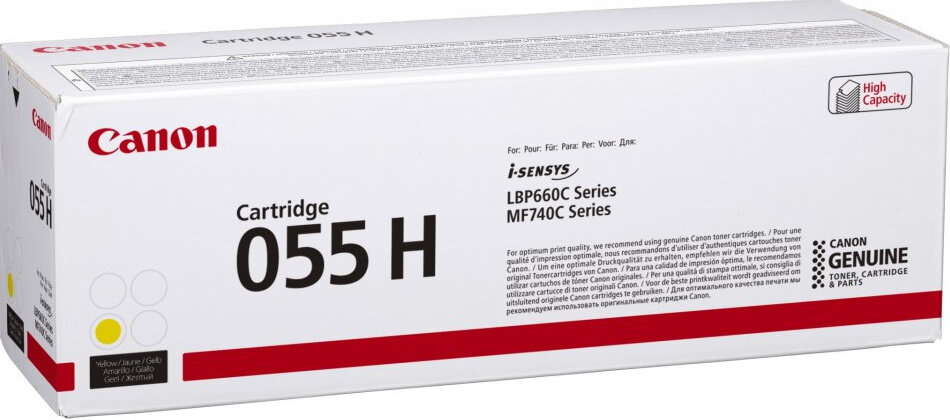 Тонер Картридж Canon 055 H Y 3017C002 желтый (5900стр.) для Canon MF645Cx/MF643Cdw/MF641Cw/LBP623Cdw