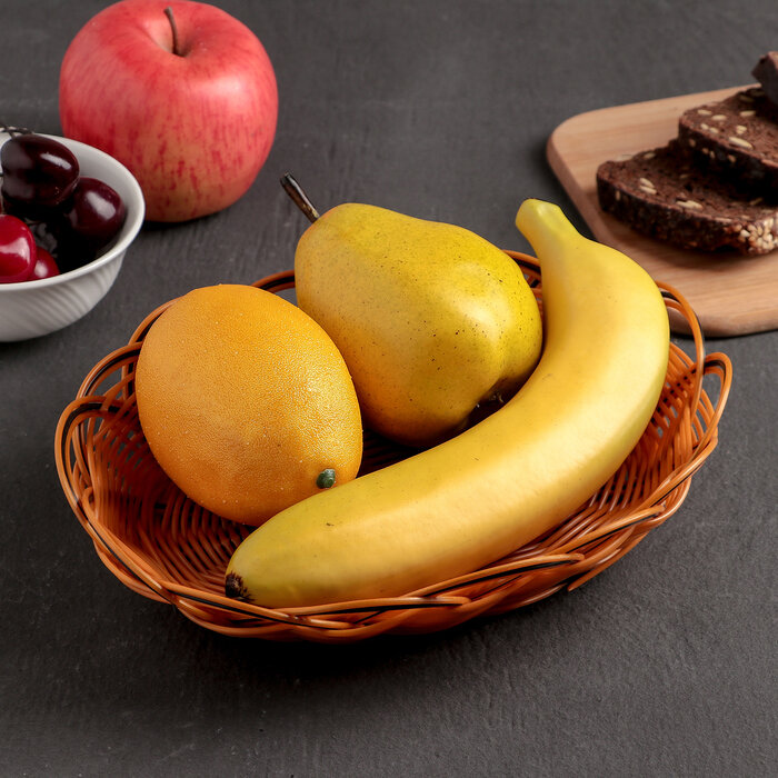 Корзинка для фруктов и хлеба Доляна «Венок», 24×16×6 см, цвет золотистый - фотография № 3
