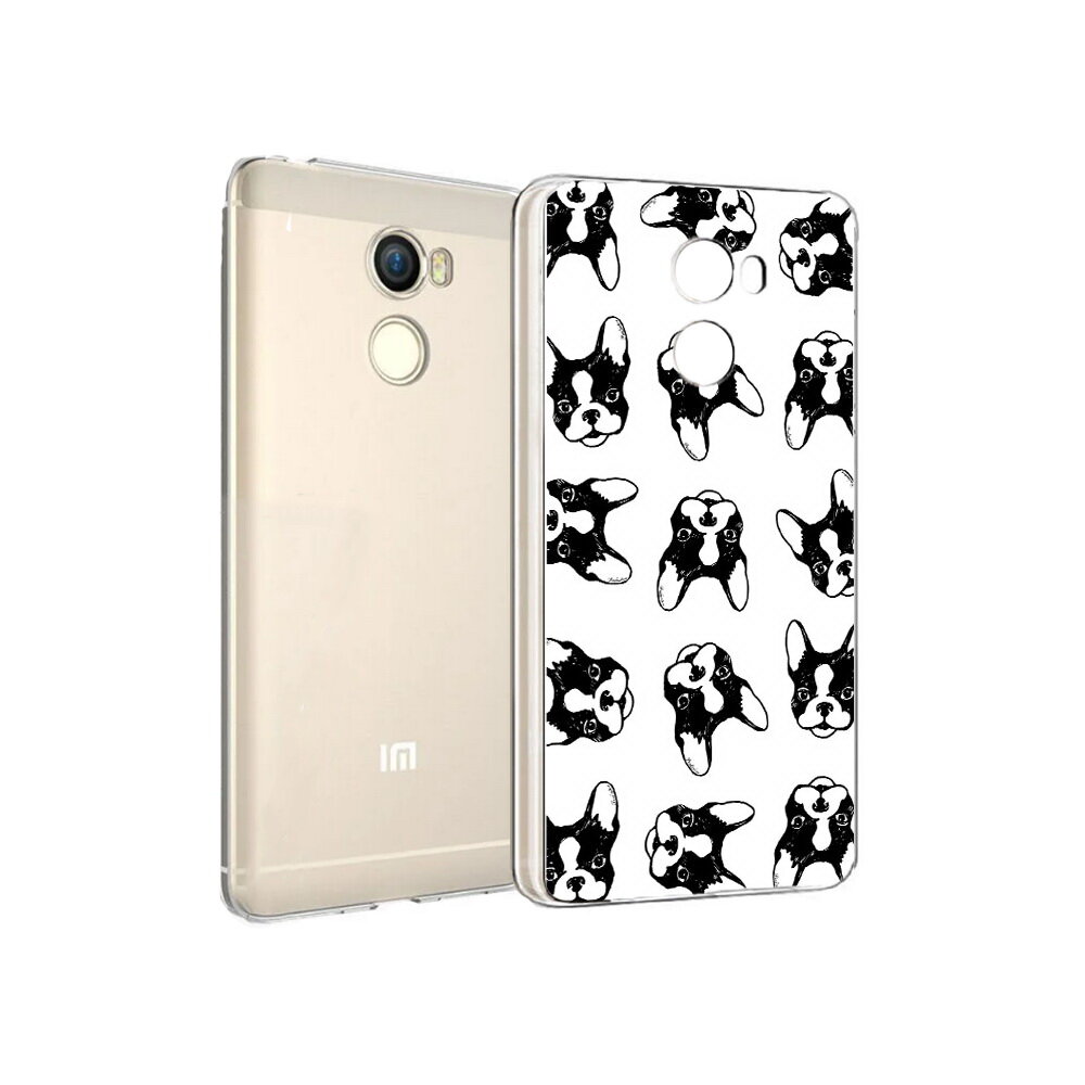 фото Чехол задняя-панель-накладка-бампер MyPads черно белые собачки для Xiaomi Redmi 4 противоударный