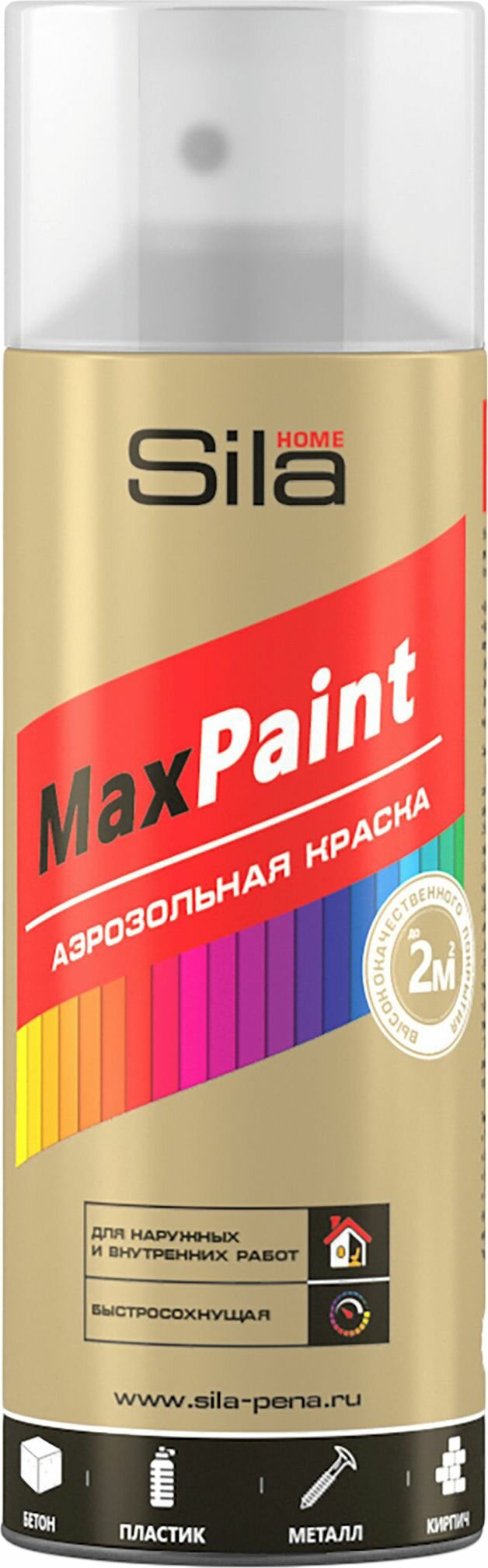 Лак универсальный акриловый Sila Home MaxPaint прозрачный глянцевый 0,52 л