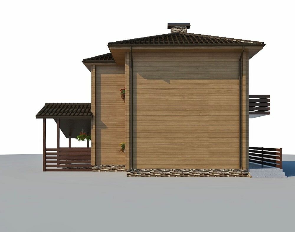 (116м2, 10х6м) Готовый проект двухэтажного дома из бруса с гаражом и террасой - AS-2015 - фотография № 7