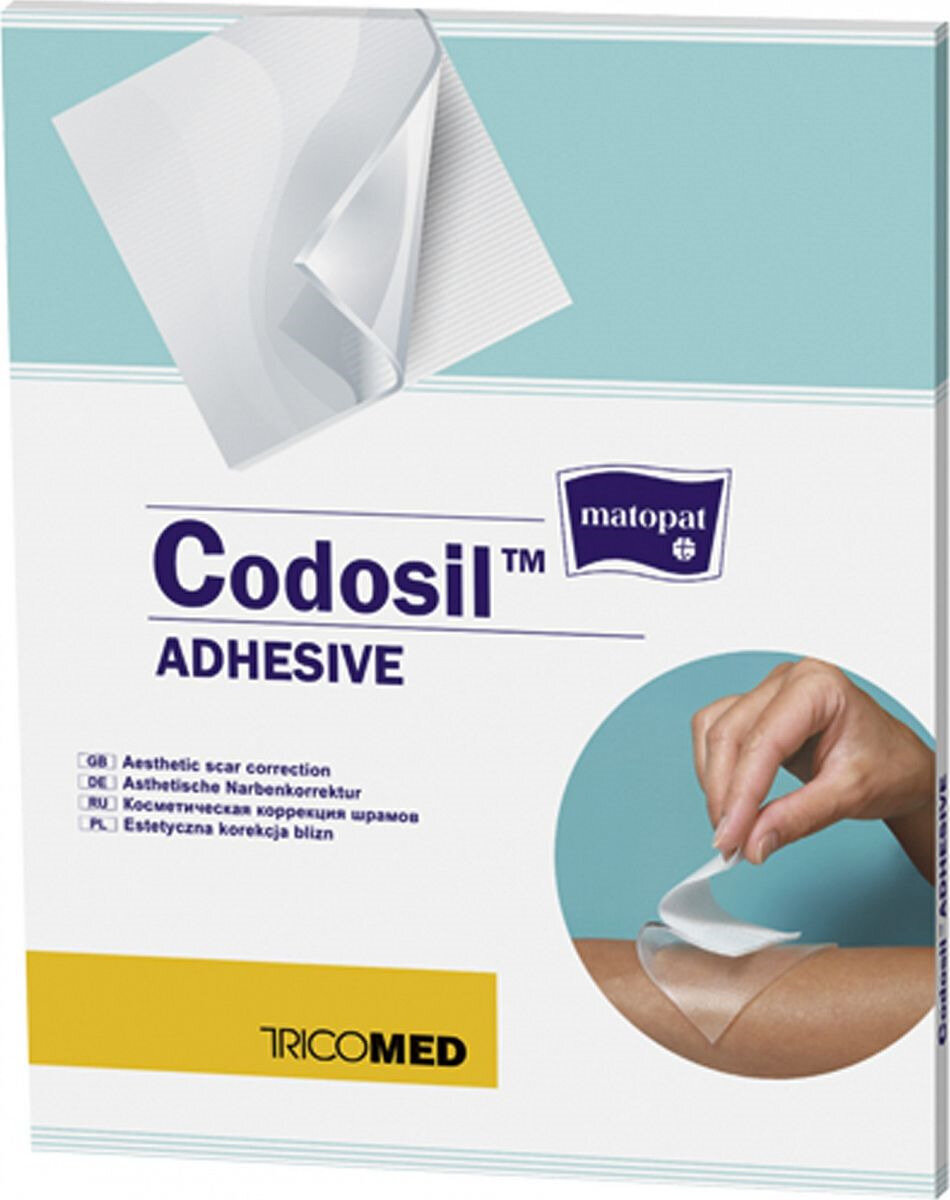 Matopat Codosil Adhesive / Матопат - повязка силиконовая для рубцов, многоразовая, 7x14 см