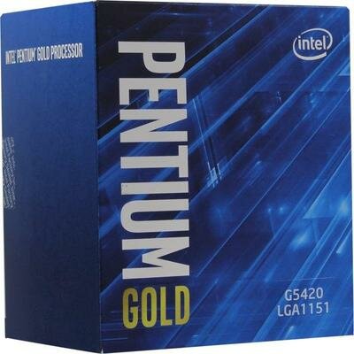 CPU Intel Pentium G5420 BOX 3.8 GHz/2core/SVGA UHD Graphics 610/ 4Mb/54W/8 GT/s LGA1151