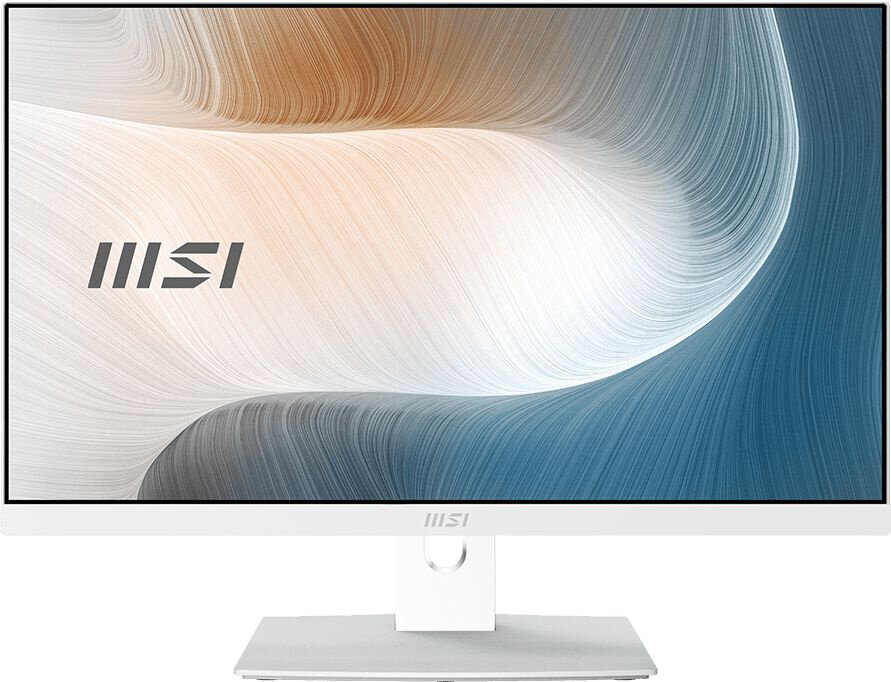 Моноблок MSI Modern AM241P 11M-414XRU 23.8" Full HD i5 1135G7 (2.4) 8Gb 1Tb 7.2k SSD256Gb Iris Xe noOS GbitEth WiFi BT 120W клавиатура мышь Cam белый 1920x1080