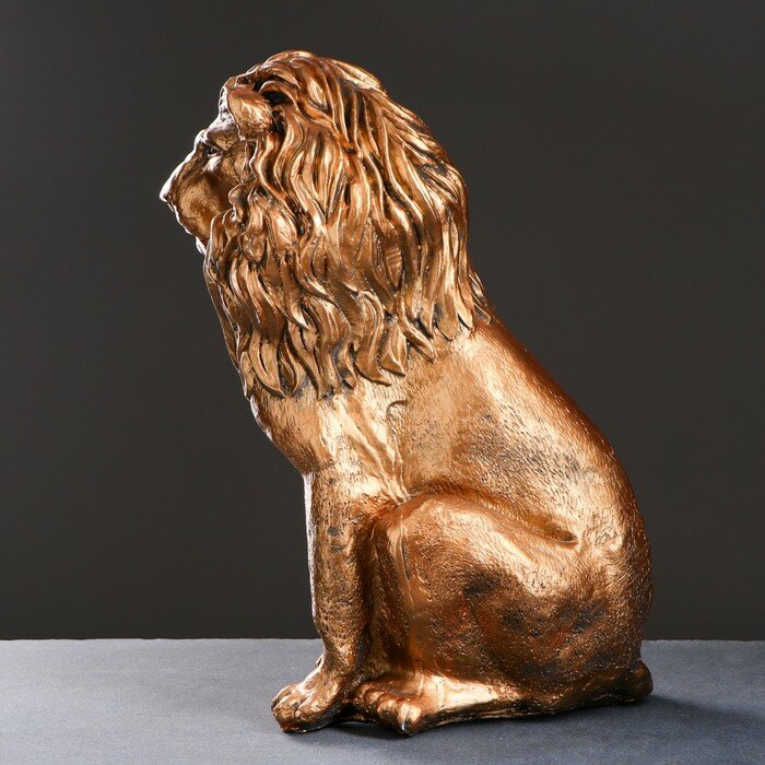 Фигура "Лев сидящий" бронза, 40х25х56см - фотография № 3