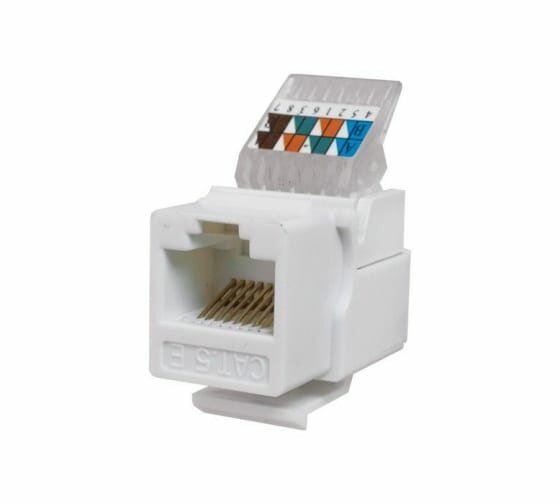 Keystone Jack 8P8C (RJ-45), UTP, Cat.5e. заделка без инструмента, белый | код 10-0312 | SUPRLAN (2шт. в упак.)