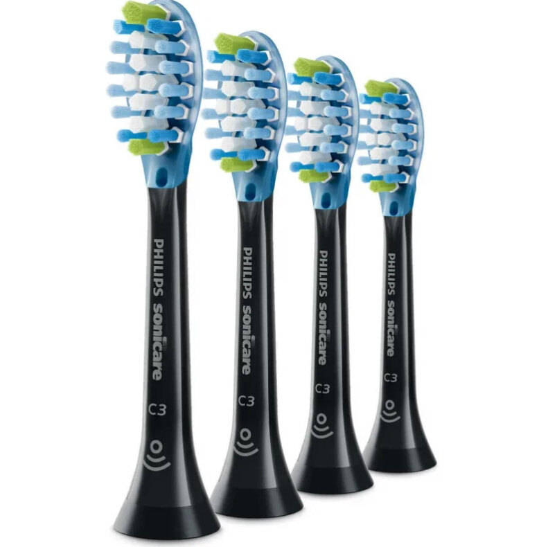 PHILIPS Набор насадок Philips Sonicare C3 Premium Plaque Defence HX9044/33, чёрный, 4 шт