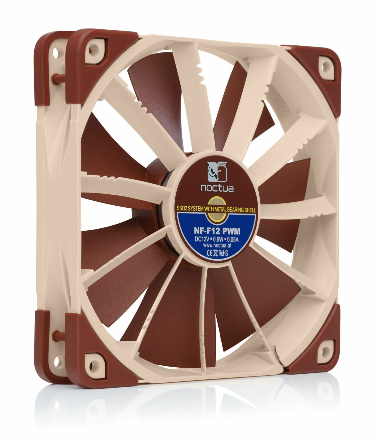 Noctua NF-F12 PWM (NF-F12 PWM) - 120mm 1 вeнтилятор для корпуса, 1500 об/мин, 22.4 дБ, 4-pin PWM