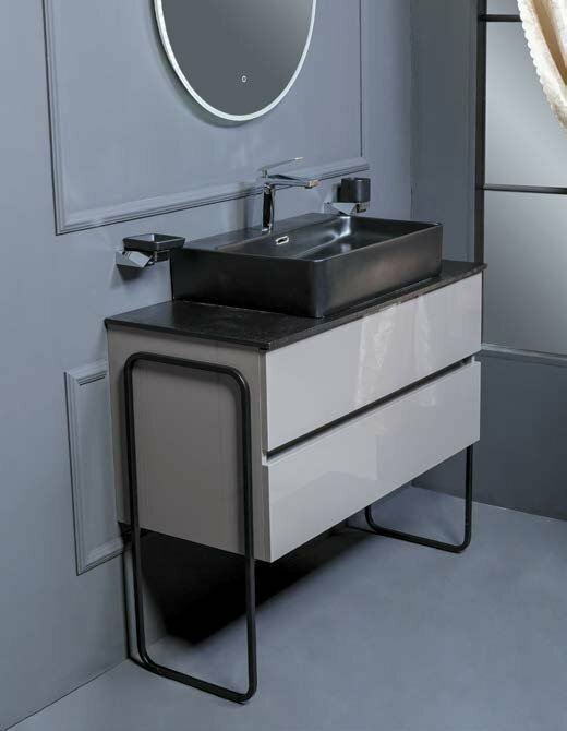Мебель для ванной Armadi Art Vallessi 80 со столешницей антрацит глянец