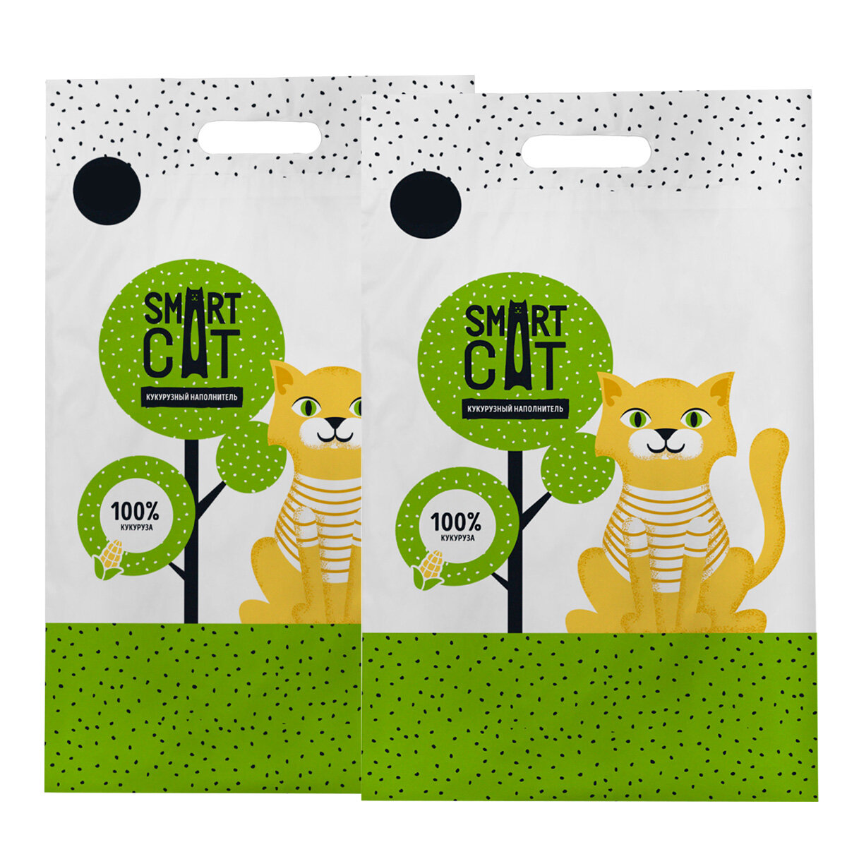 фото SMART CAT наполнитель кукурузный для туалета кошек (7,2 + 7,2 л)