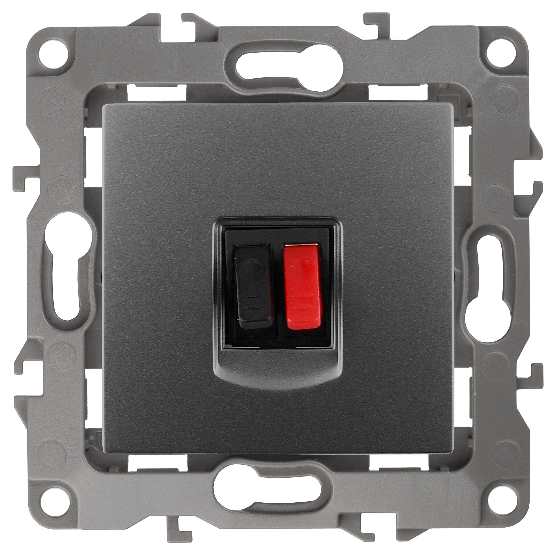 фото Розетка ЭРА 12-3111-12 аудио, IP20, ЭРА12, графит арт. Б0027457 (1 шт.)