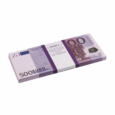 Деньги шуточные "500 евро", комплект 50 шт., упаковка с европодвесом, AD0000064 - фотография № 1