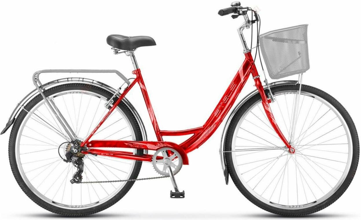 Городской велосипед STELS Navigator 395 V 28 Z010 (2018) 20 красный + корзина (требует финальной сборки)
