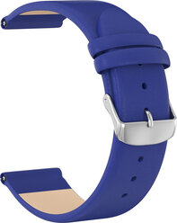 Ремешок кожаный GSMIN Esquire 22 для Ticwatch E2 (Светло-синий)