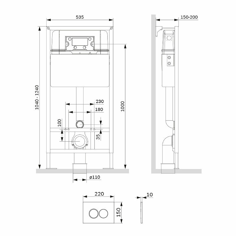 Инсталляция AM.PM Pro С I012707.0151 для унитаза с клавишей смыва Хром глянцевый - фотография № 2