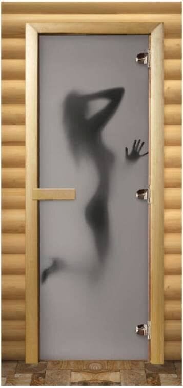 Дверь для бани из каленого стекла, Девушка 1900 х 680 (8 мм)