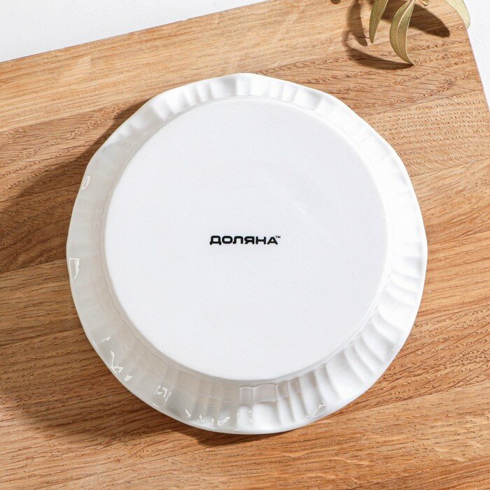 Доляна Форма для выпечки из жаропрочной керамики Доляна «Флора», 14×3,5 см, цвет белый - фотография № 2